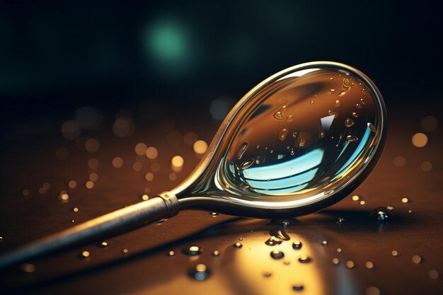 A magnifying glass focusing on a teardrop emphasiz 00321 03