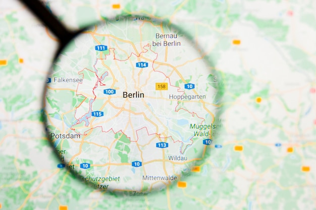 Magnifying glass on Germany map