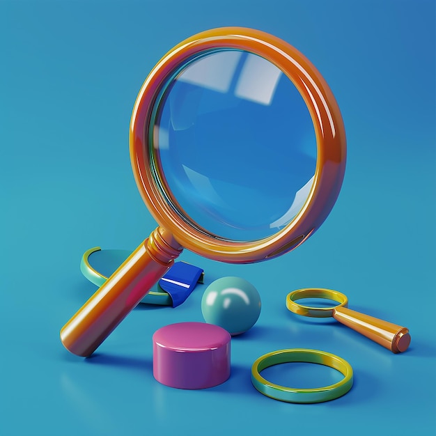 Photo a magnifying glass is next to a magnifying glass