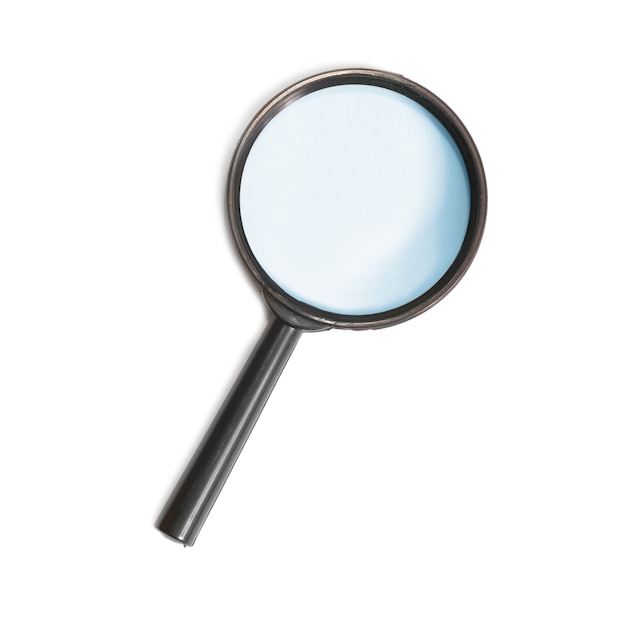 Magnifying glass isolated on the white background