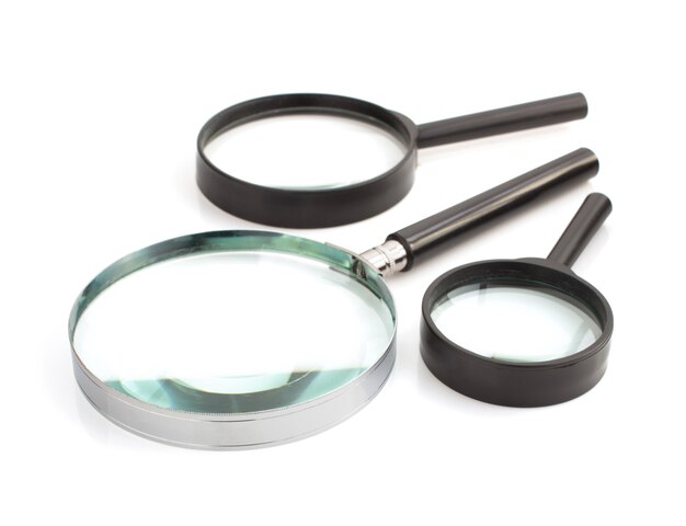 Magnifying glass isolated on white background