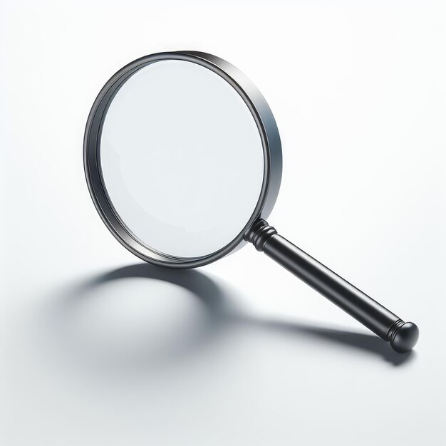 Photo magnifying glass isolated on white background