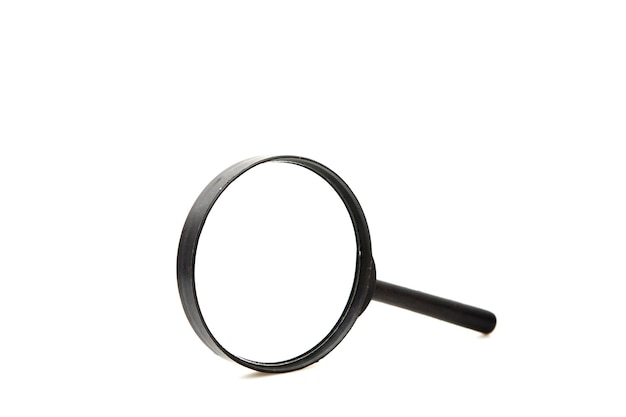 Photo magnifying glass isolated on white