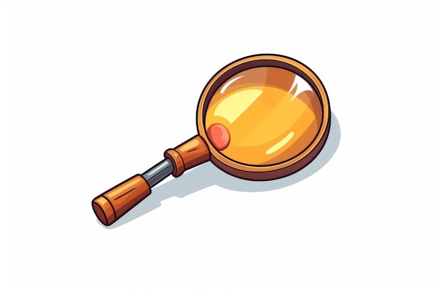 Magnifying Glass Marketing Symbol on White in Cartoon Style AI generated
