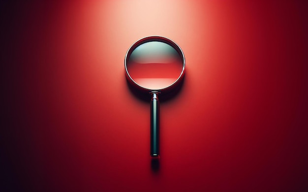 Magnifying glass placed on a flat background magnifying glass equipment