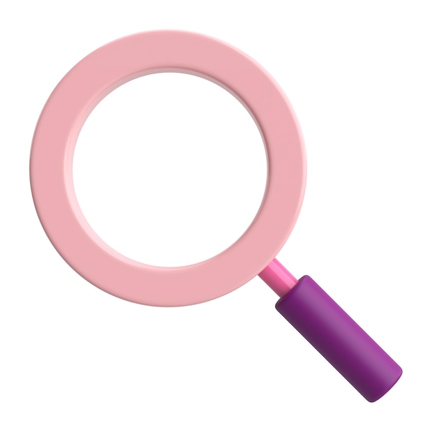 Magnifying glass Search icon 3D illustration