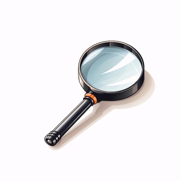 a magnifying glass on a white background