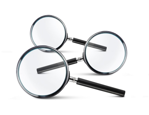 Magnifying glass on white background