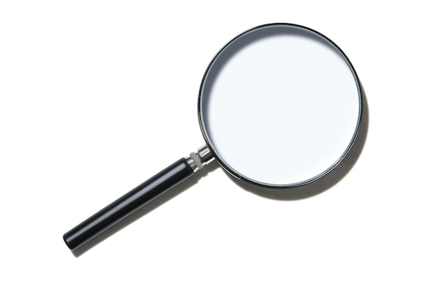 magnifying glass on white background