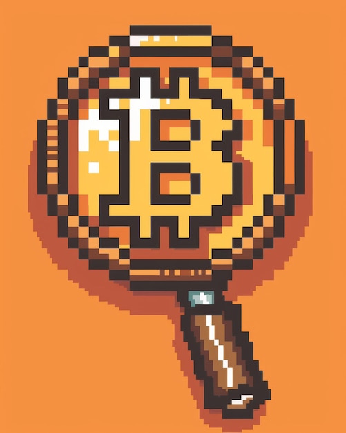 Magnifying Glass With Bitcoin Symbol