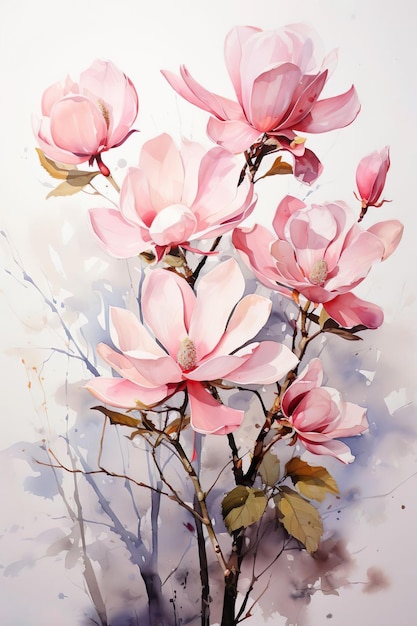 Magnolia aquarel