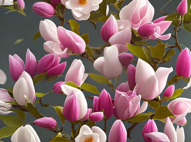 Magnolia bloemen bokeh Kodachrome kleuren volumetrisch negatief