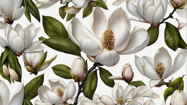 Magnolia-bloemen in bloeipatroon