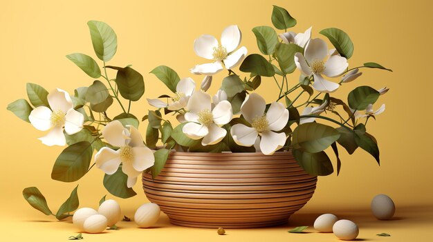 magnolia flower arrangement HD 8K wallpaper Stock Photographic Image