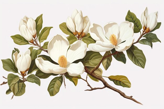 Magnolia flower png isolated on transparent background