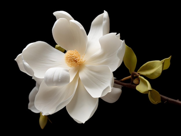 스튜디오 배경에 있는 마그놀리아 꽃 싱글 마그노리아 꽃 아름다운 꽃 이미지