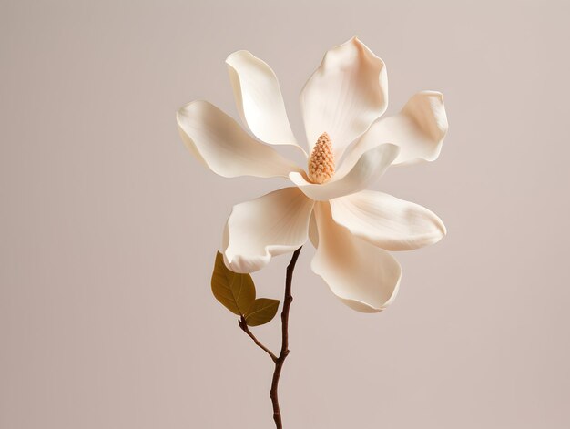스튜디오 배경에 있는 마그놀리아 꽃 싱글 마그노리아 꽃 아름다운 꽃 이미지