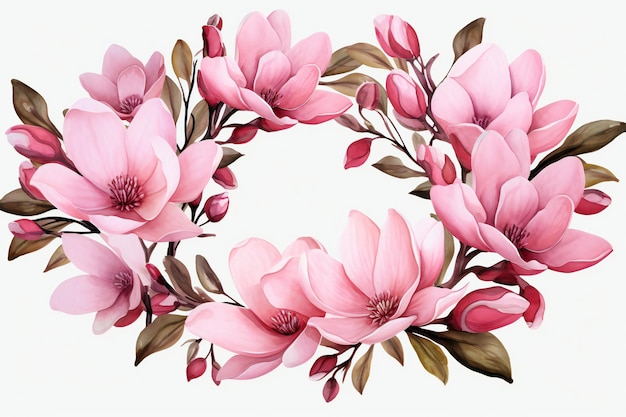 Magnolia flower in white background High quality