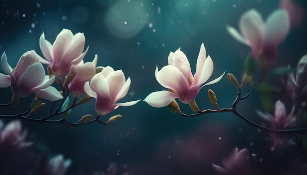 Magnolia Flowers Background