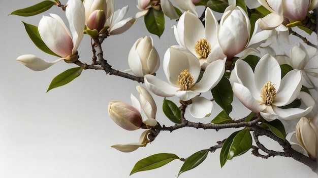 Magnolia flowers in bloom pattern