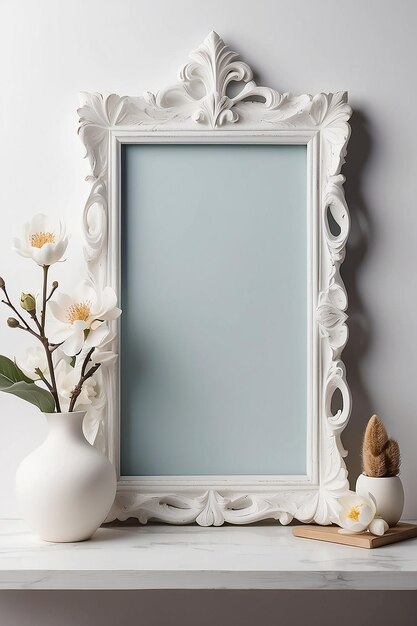 Magnolia Majesty blank Frame Mockup met witte lege ruimte voor het plaatsen van uw ontwerp