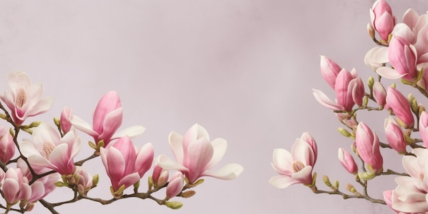 Magnolia natuur roze bloem voor natuurlijke ingrediënt huidverzorging cosmetische kopie ruimte achtergrond Generati