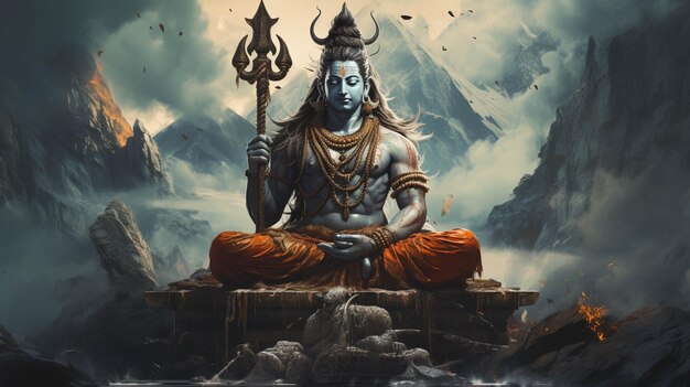 인도 수채화 인도의 Maha Shivaratri Shivaratri