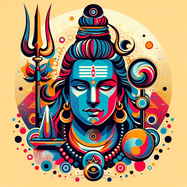 Maha Shivratri Heer Shiva Kunstwerk Mahadev illustratie