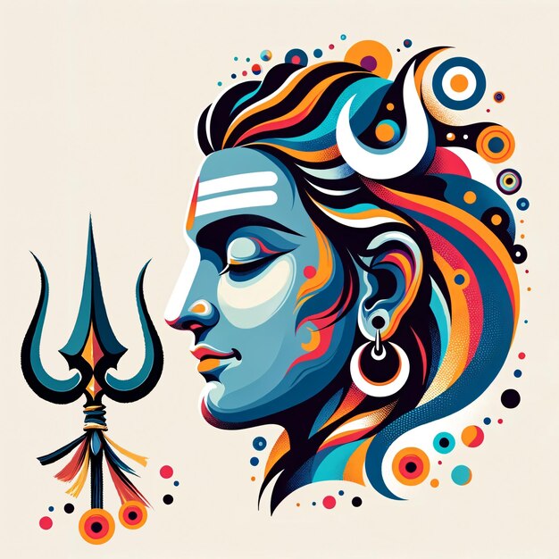 Maha Shivratri Heer Shiva Kunstwerk Mahadev illustratie