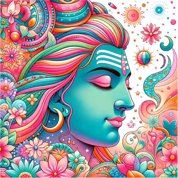 Maha Shivratri Heer Shiva Kunstwerk Mahadev illustratie