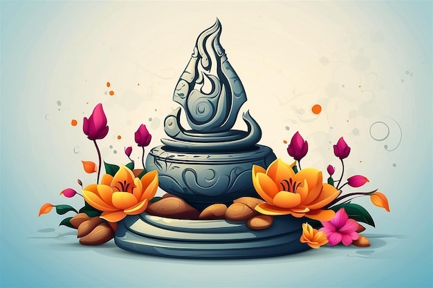 Foto maha shivratri heilige symbolen en toewijding een vectorillustratie ter viering van het indiase feest