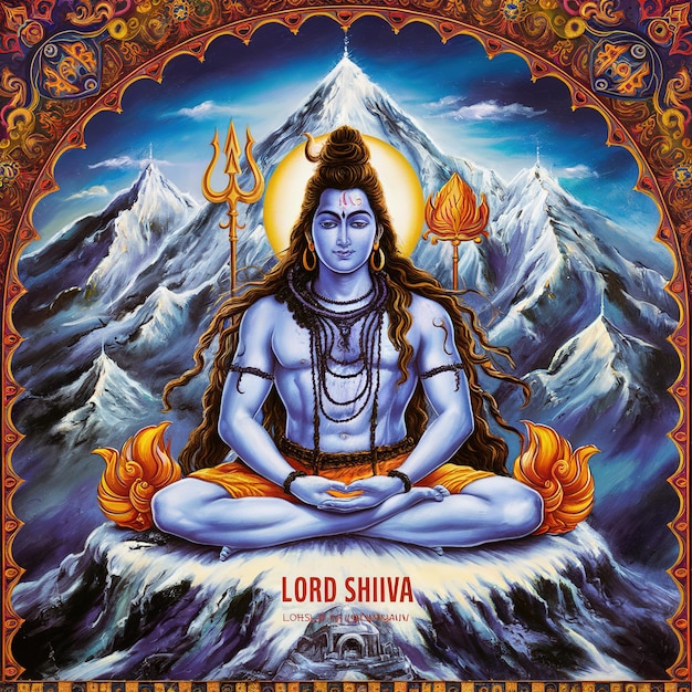 Photo maha shivratri illustration of lord shiva illustration for maha shivratri