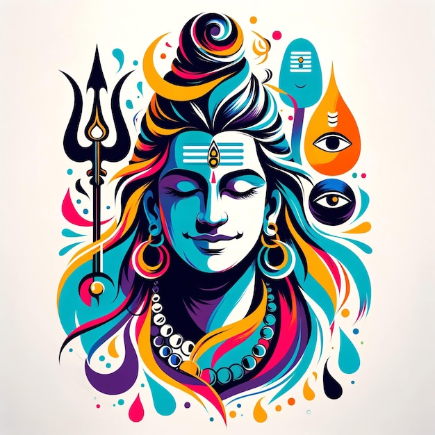 Photo maha shivratri lord shiva artwork mahadev illustration