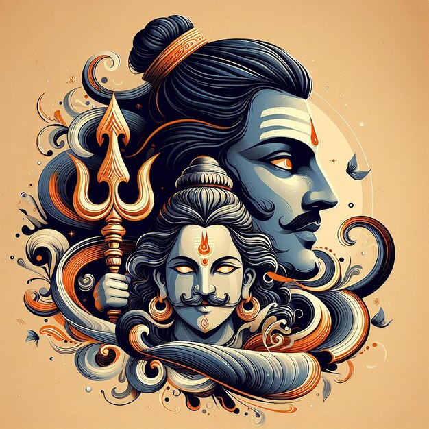 Maha shivratri poster design with hindi calligraphy