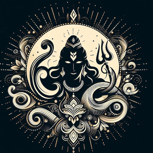 Maha shivratri poster design with hindi calligraphy