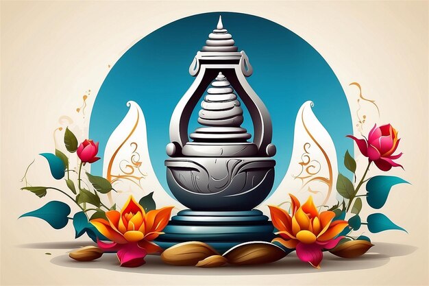 Foto maha shivratri simboli sacri e devozione un'illustrazione vettoriale che celebra la festa indiana