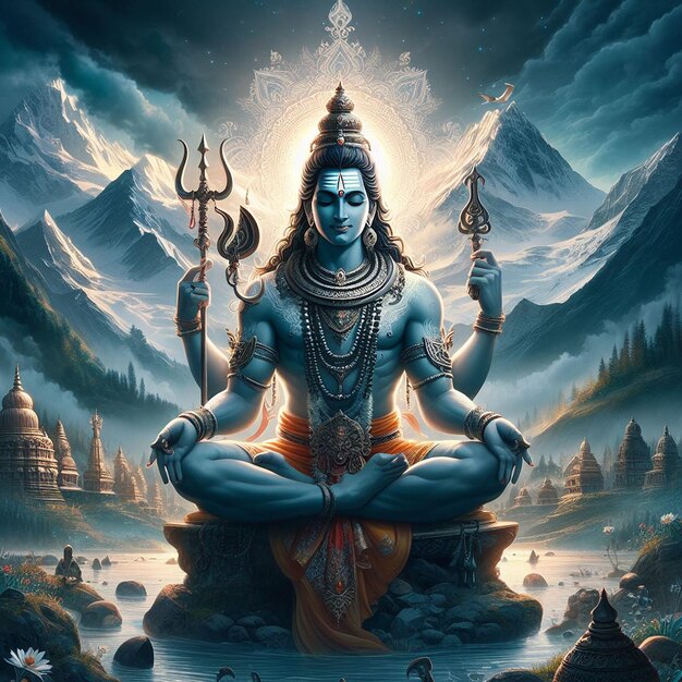 Mahadev beeld achtergrond.