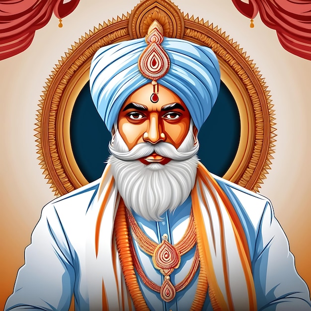 Maharaja Agrasen Jayanti poster Agrasen illustratie banner vector