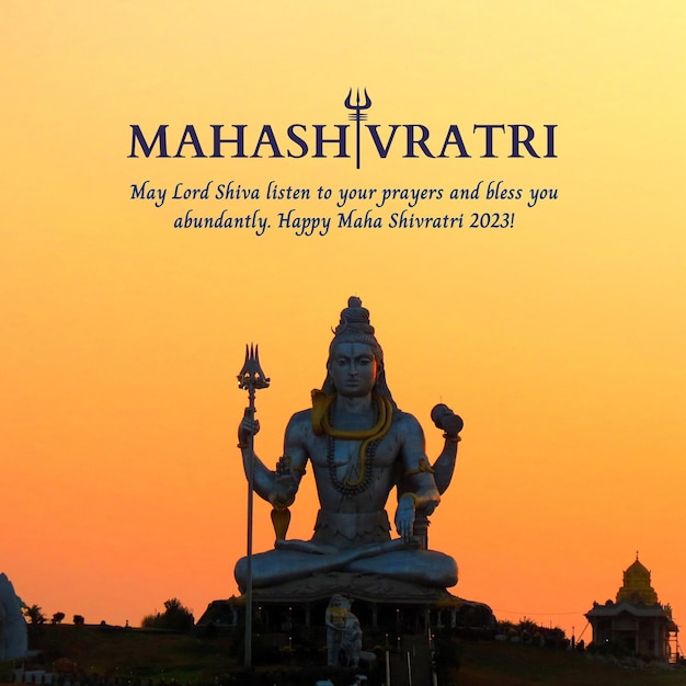 Photo mahashivaratri 2023 wishes in sunset time