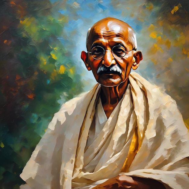 Mahatma gandhi illustration portrait