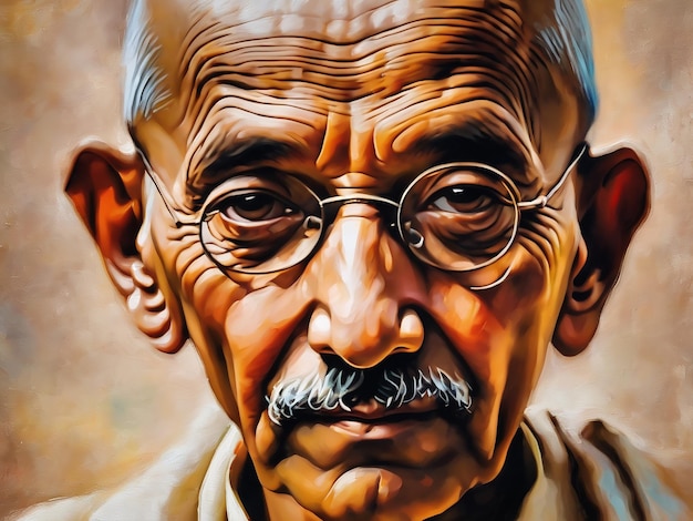 Mahatma gandhi illustration portrait