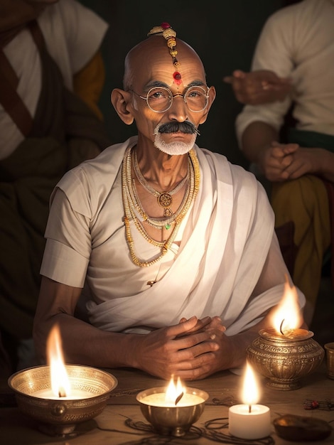 マハトマ・ガンジー インドのディワリ祭