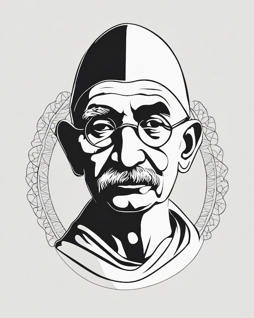 Mahatma Gandhi Indian flag style digital art