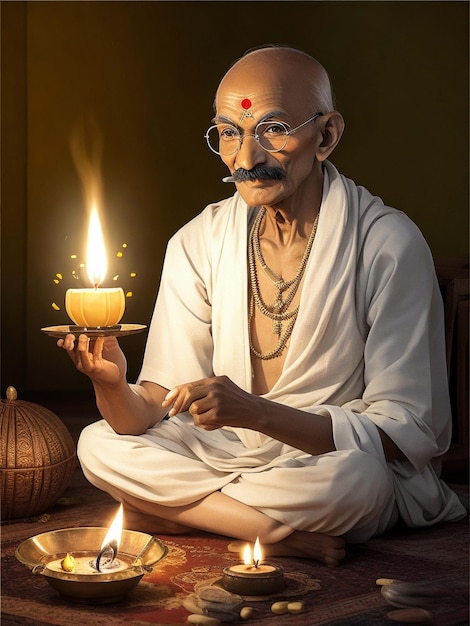 Mahatma Gandhi Indiase Diwali