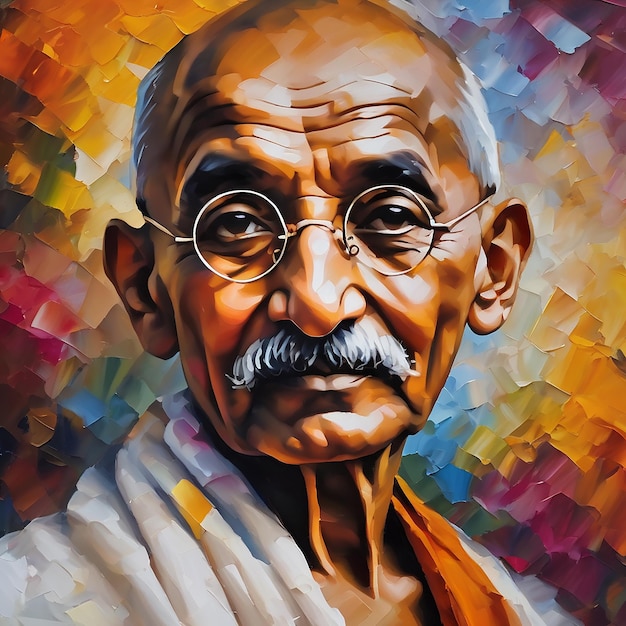 Mahatma gandhi portrait illustration