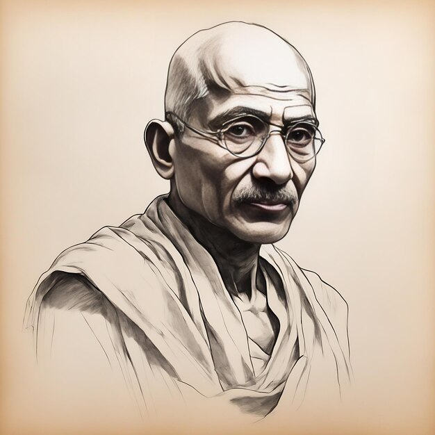 mahatma gandhi sketch colours indian independence day