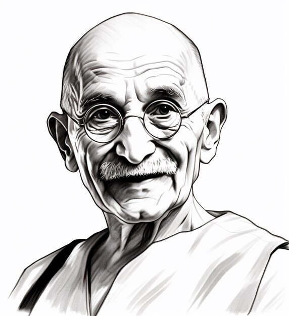 Foto lo schizzo della visione del mahatma