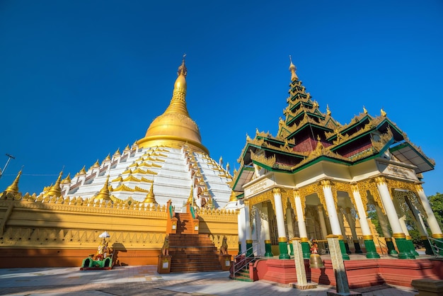 Mahazadi pagoda with blue sky in Bago