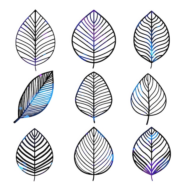 Photo mahogany leaf flat vector li set illustration high quality