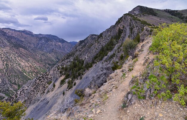 Foto mahogany peak bij mount timpanogos in utah county verenigde staten